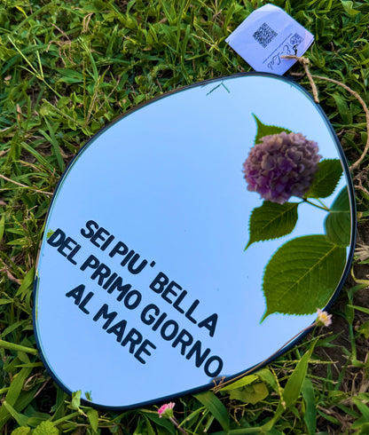 Specchio - SEI PIU' BELLA DEL PRIMO GIORNO AL MARE - cornice oro