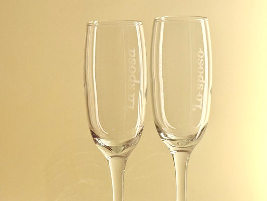 Coppia di Flute con i nomi degli sposi