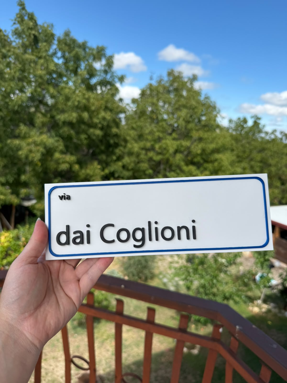 Cartello - via dai Coglioni